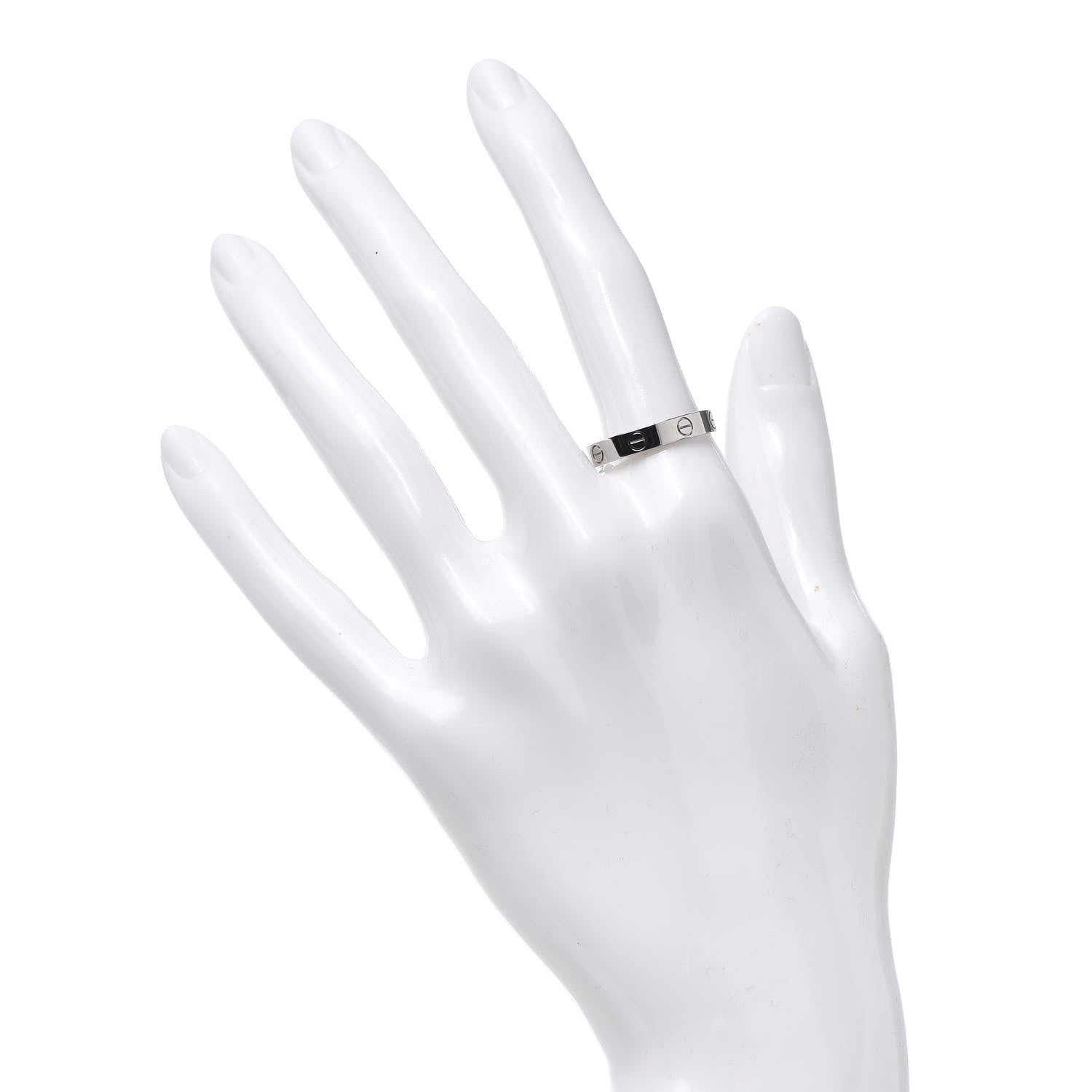 Cartier 18K White Gold 3.5mm LOVE Wedding Band Ring 56 7.5 2 of 4