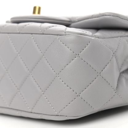 Chanel Lambskin Quilted Mini Pearl Crush Flap Light Grey 10 of 10