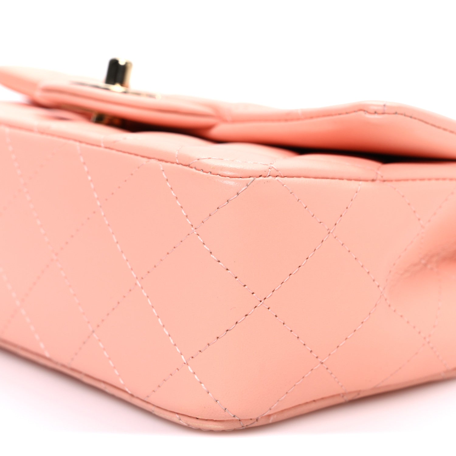Chanel Lambskin Quilted Mini Rectangular Flap Light Pink 10 of 10