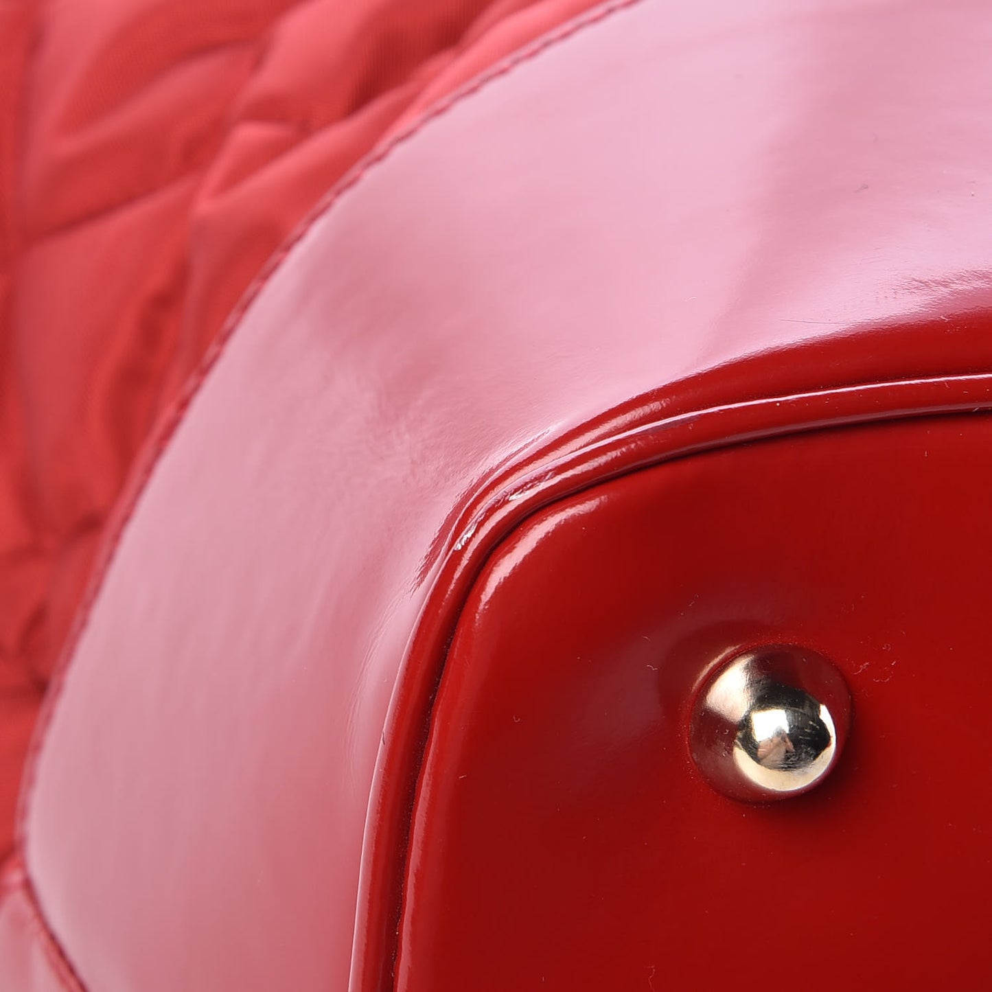 Nylon Patent Quilted Grange Tote Red