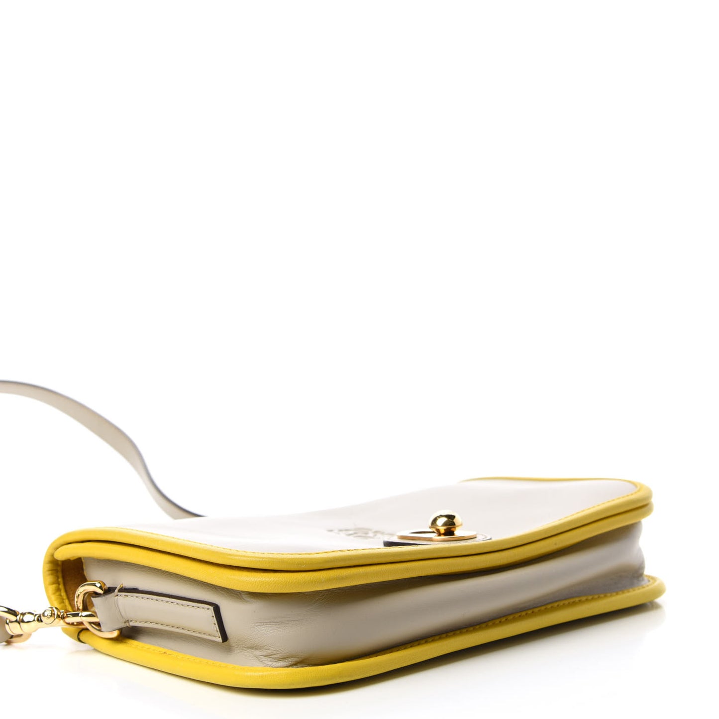 Smooth Calfskin Ines Clutch Mink Yellow