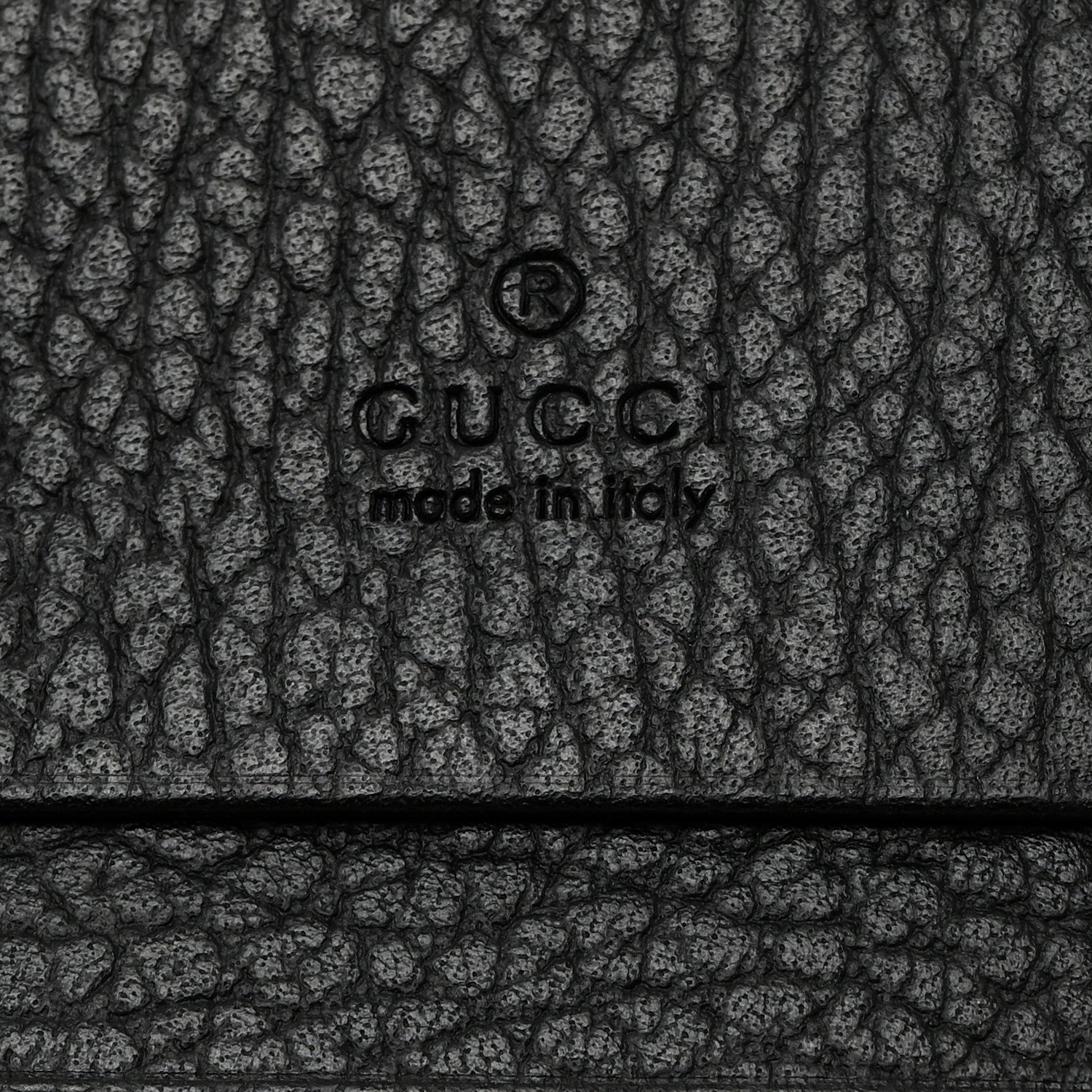 Gucci Pebbled Calfskin GG Marmont Card Case Black 6 of 8