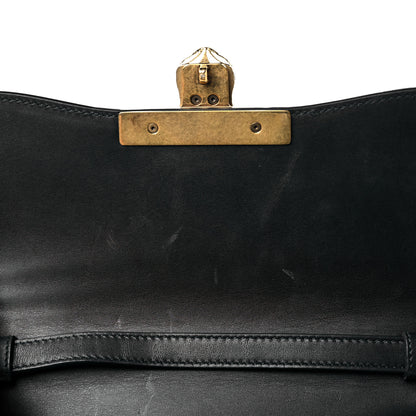 Gucci GG Supreme Monogram Small Osiride Top Handle Bag Black Gold 13 of 14