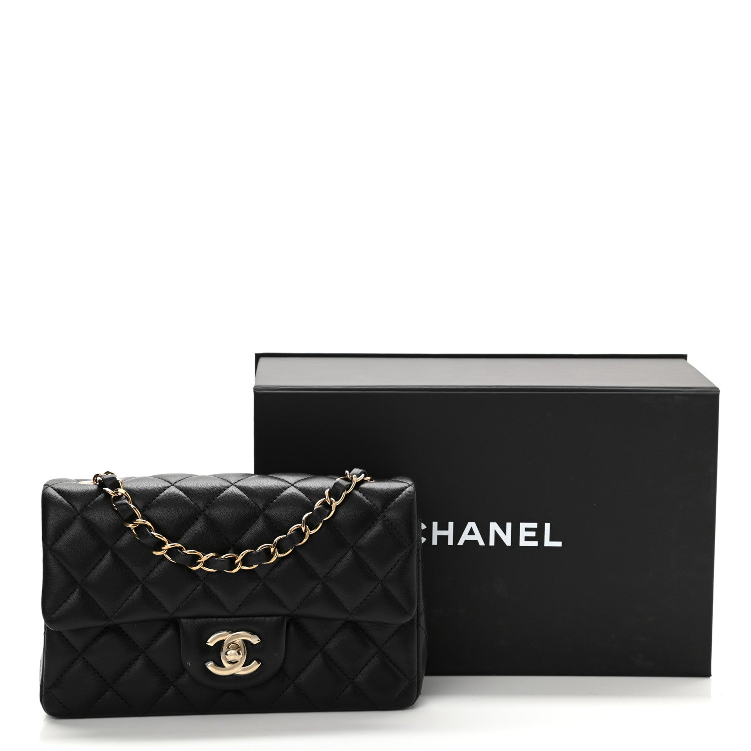 Chanel Lambskin Quilted Mini Rectangular Flap Black 11 of 11