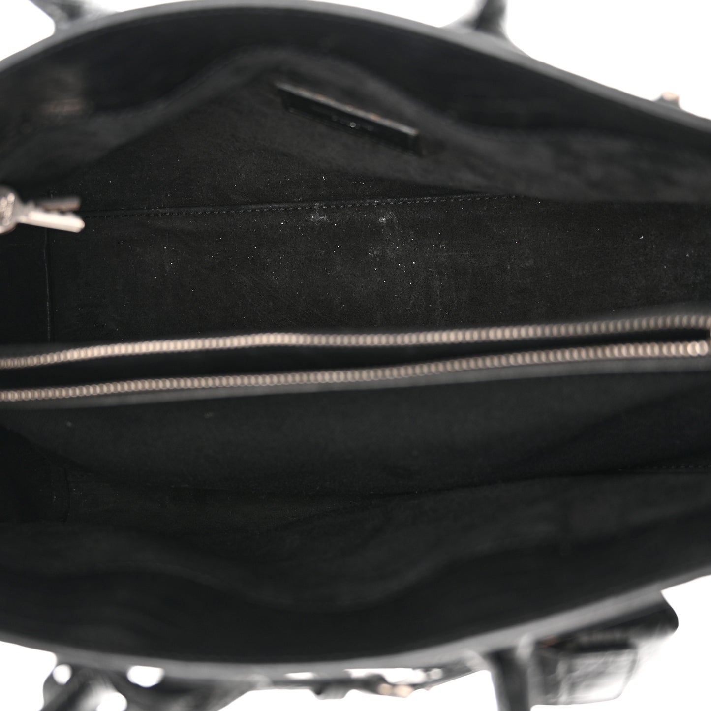 Calfskin Crocodile Embossed Small Supple Sac de Jour Black