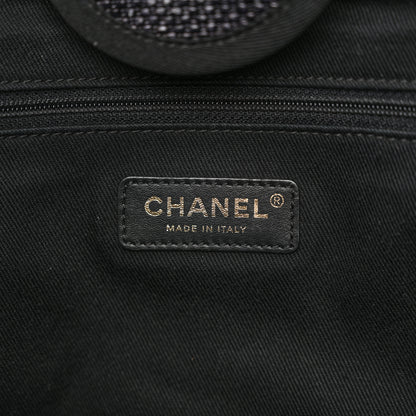 Chanel Woven Straw Raffia Large Deauville Tote Black 6 of 14