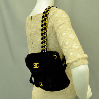 Chanel Velvet Quilted Small Backpack Black 2 of 12
