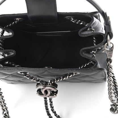 Chanel Caviar Quilted Small CC Bucket Bag Black 5 of 10