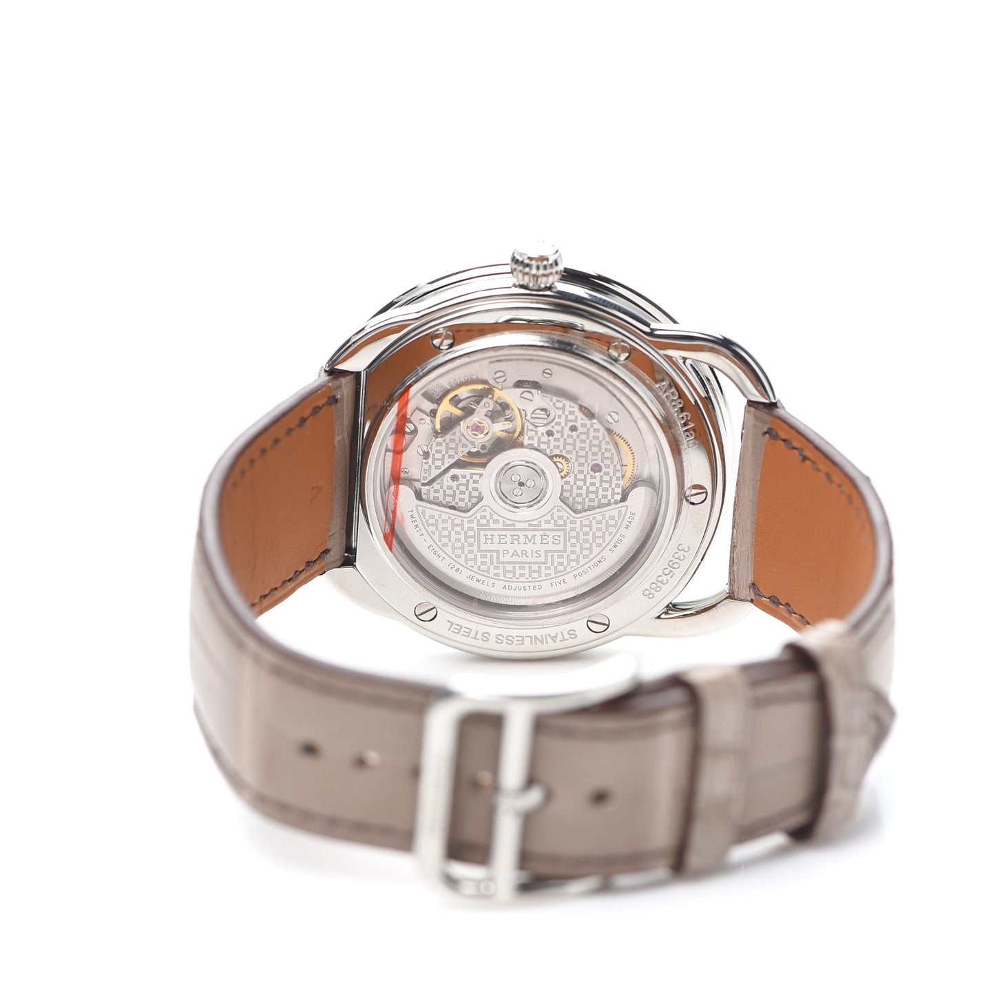 Stainless Steel Alligator 41mm Arceau Automatic Watch Gris Elephant