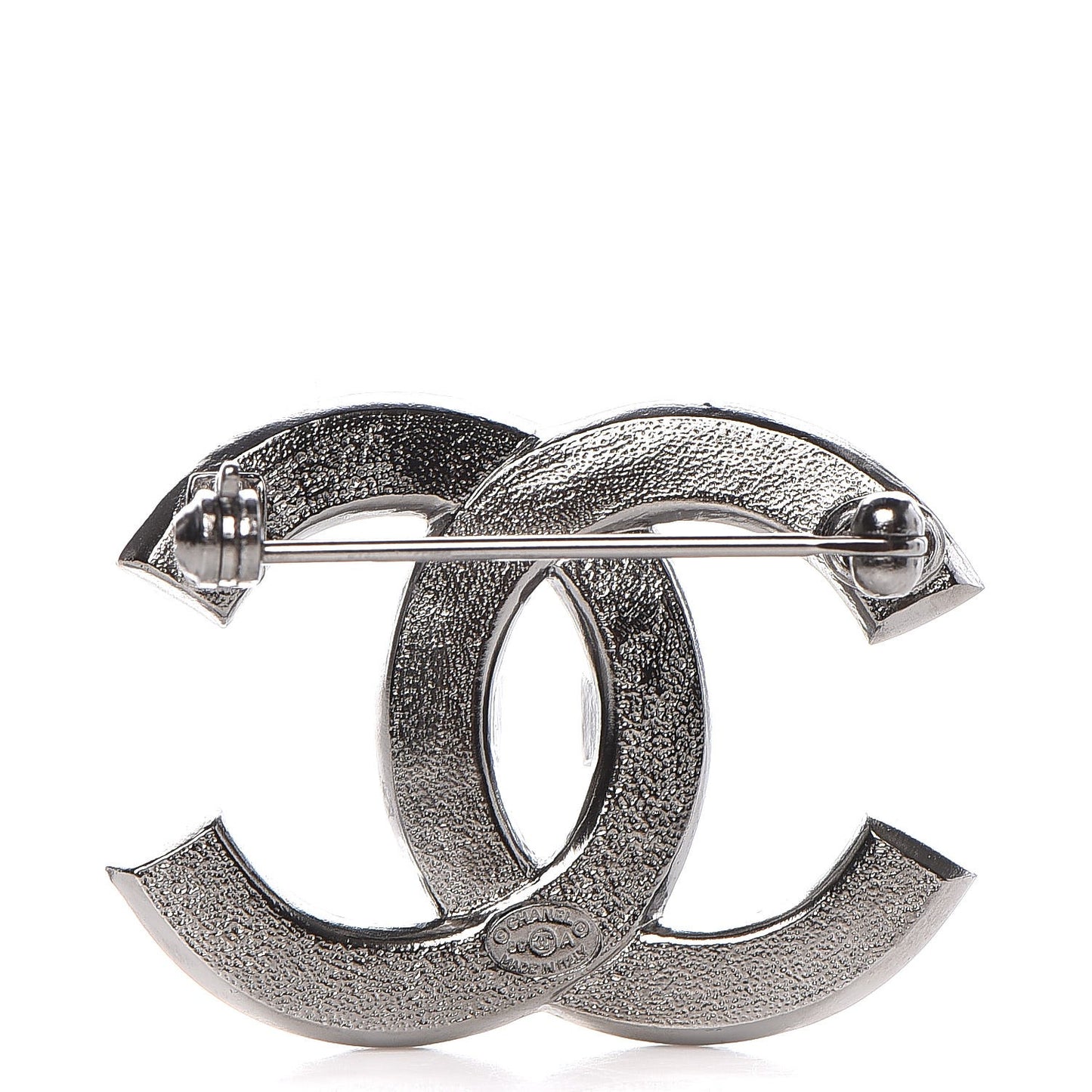 Ruthenium Crystal CC Brooch Dark Grey