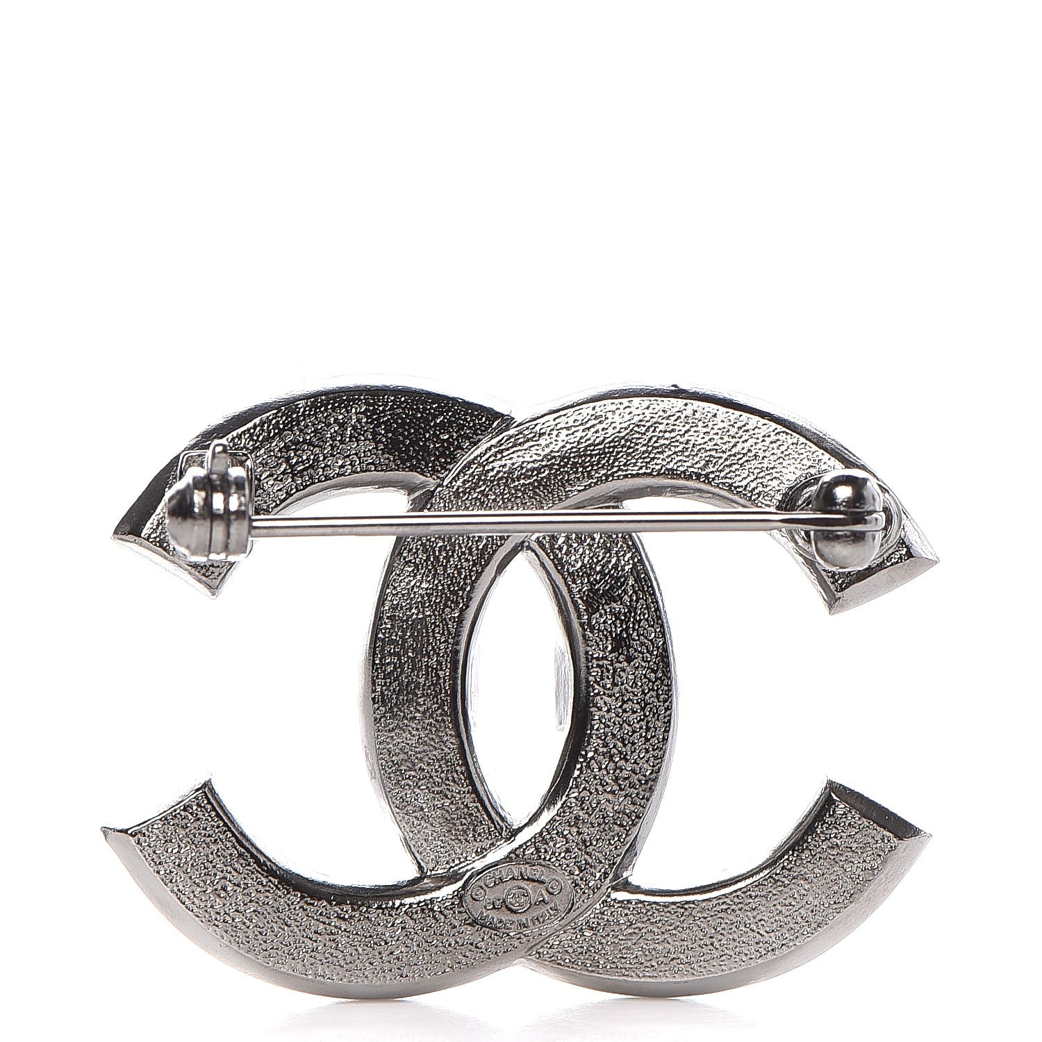Chanel Ruthenium Crystal CC Brooch Dark Grey 3 of 5