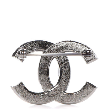 Chanel Ruthenium Crystal CC Brooch Dark Grey 3 of 5