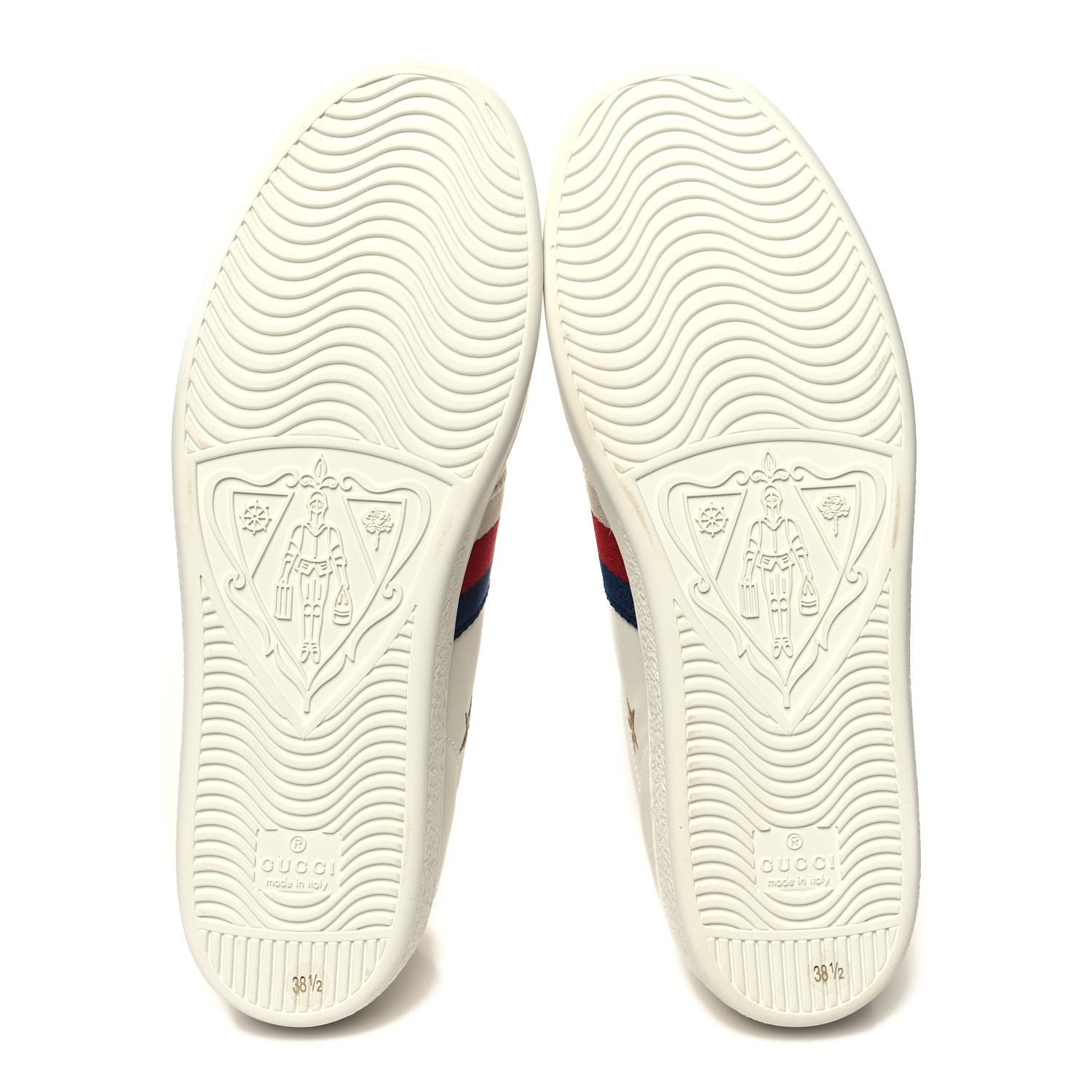 Gucci Calfskin Bee Star Embroidered Sylvie Web Ace Sneakers 38.5 White 5 of 9