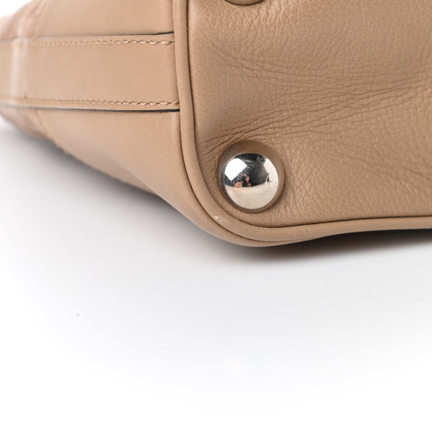 Calfskin Horsebit Embossed Tote Light Brown