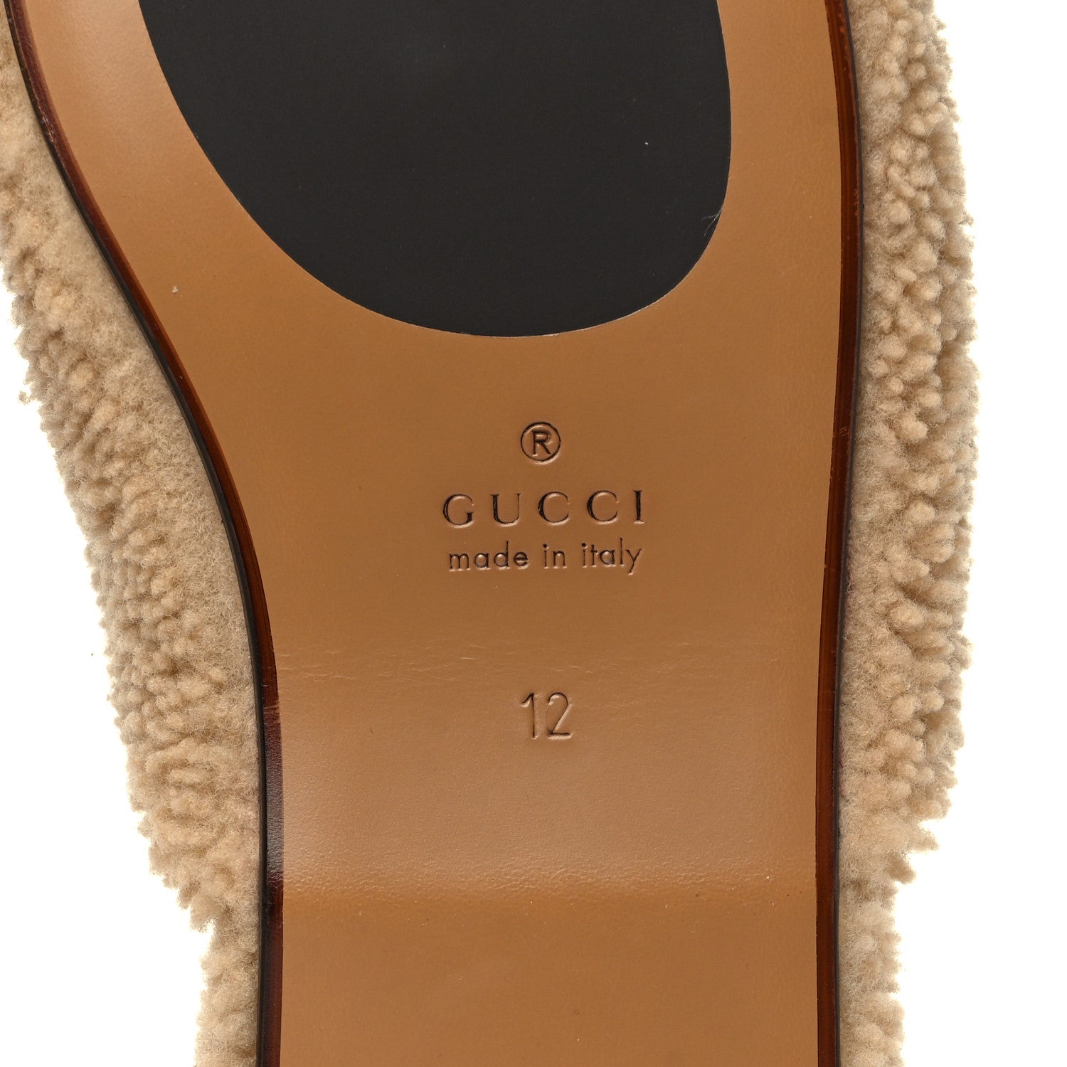 Gucci Shearling Interlocking G Mens Slippers 12 Butterscotch Cocoa 6 of 8