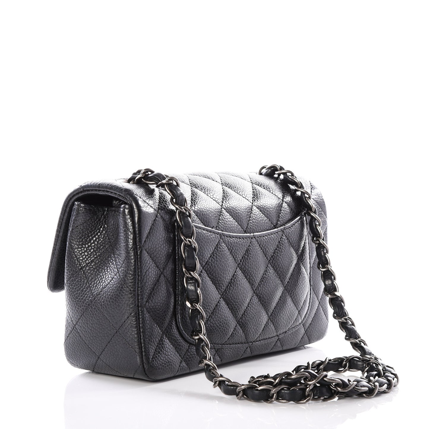 Caviar Quilted Mini Rectangular Flap Black