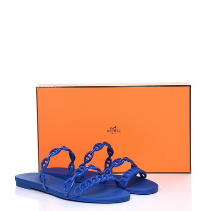 Hermes Rubber Chaine d'Ancre Rivage Sandals 37 Bleu Smalt 8 of 8