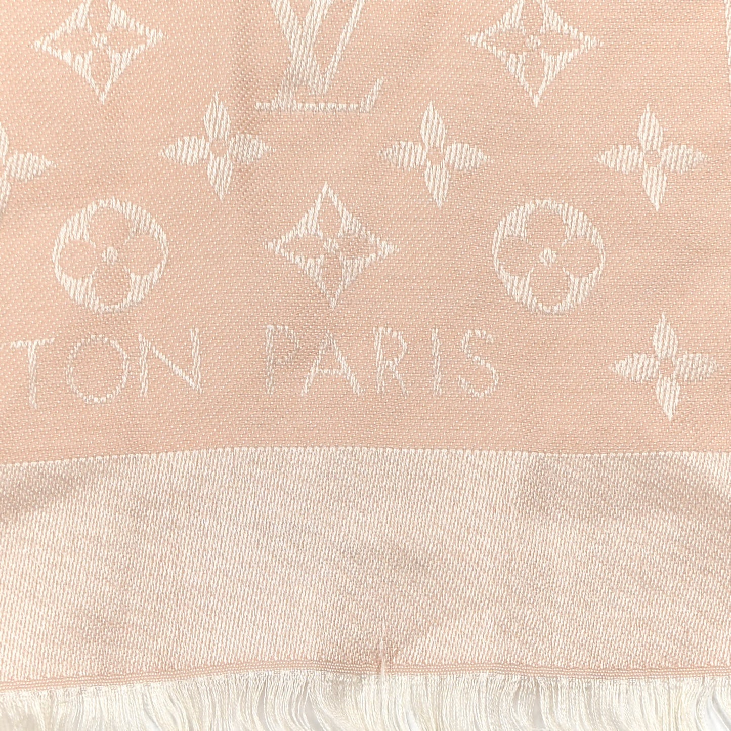 Silk Wool Monogram Shawl Rose