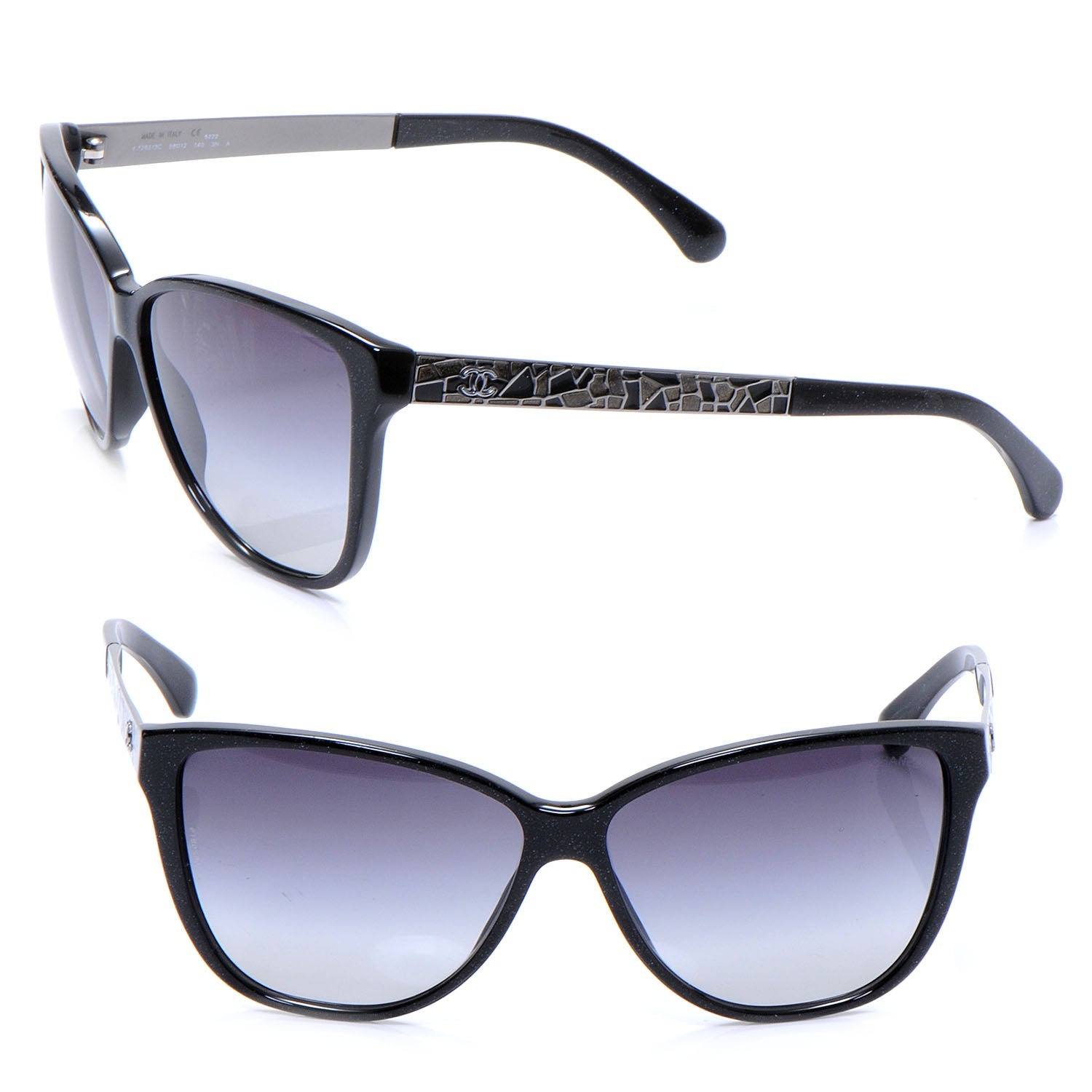 Chanel Mosaic CC Sunglasses 5222 Black Glitter 1 of 5