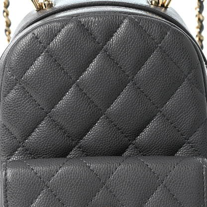 Chanel Caviar Quilted CC Mini Classic Backpack Grey 8 of 10