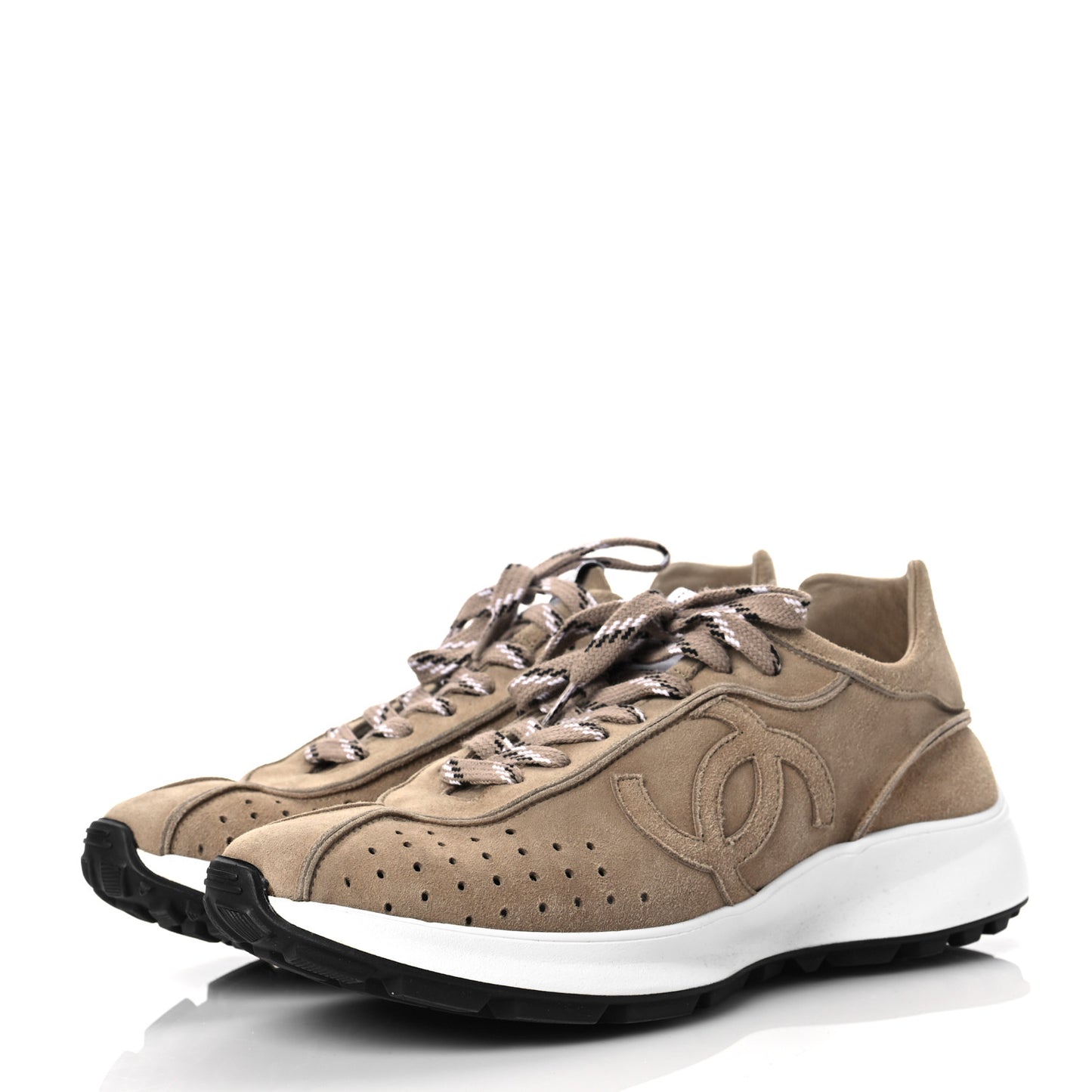 Suede Goatskin CC Sneakers 38 Dark Beige