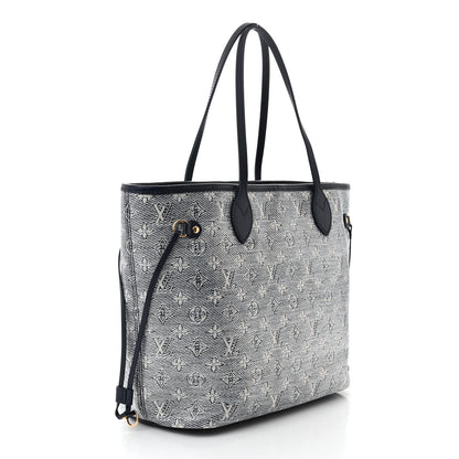 Louis Vuitton Monoglam Neverfull MM Blue 4 of 10