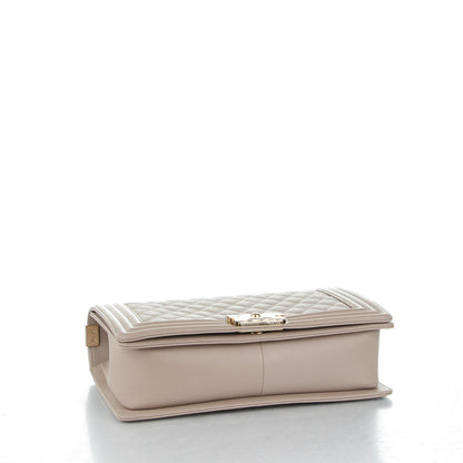 Chanel Caviar Quilted New Medium Boy Flap Dark Beige 4 of 8