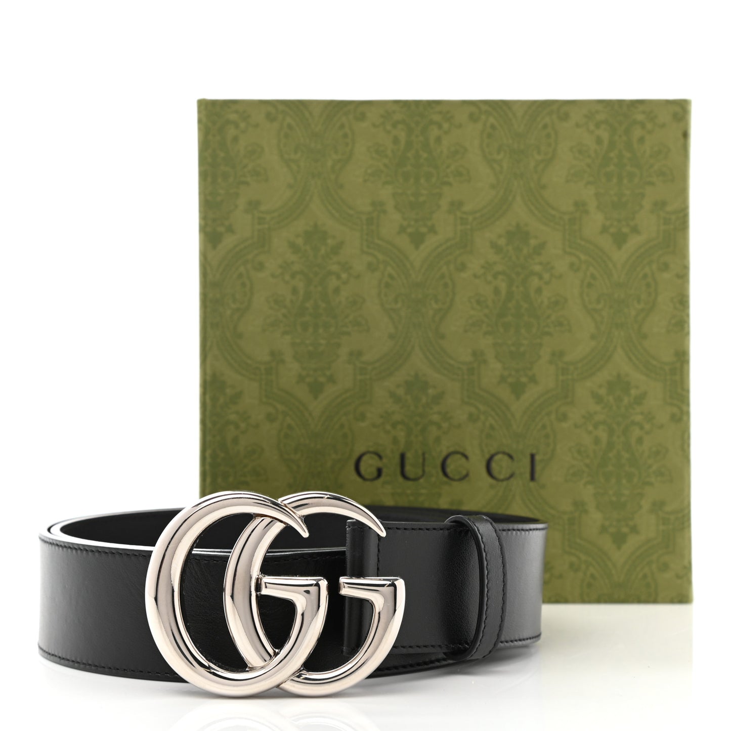 Plutone Calfskin Palladium Double G 40mm Belt 105 42 Black
