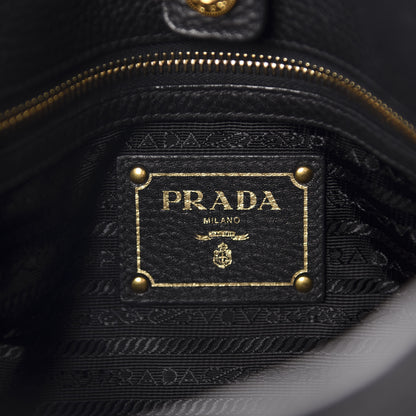 Prada Vitello Daino Tote Black 8 of 12
