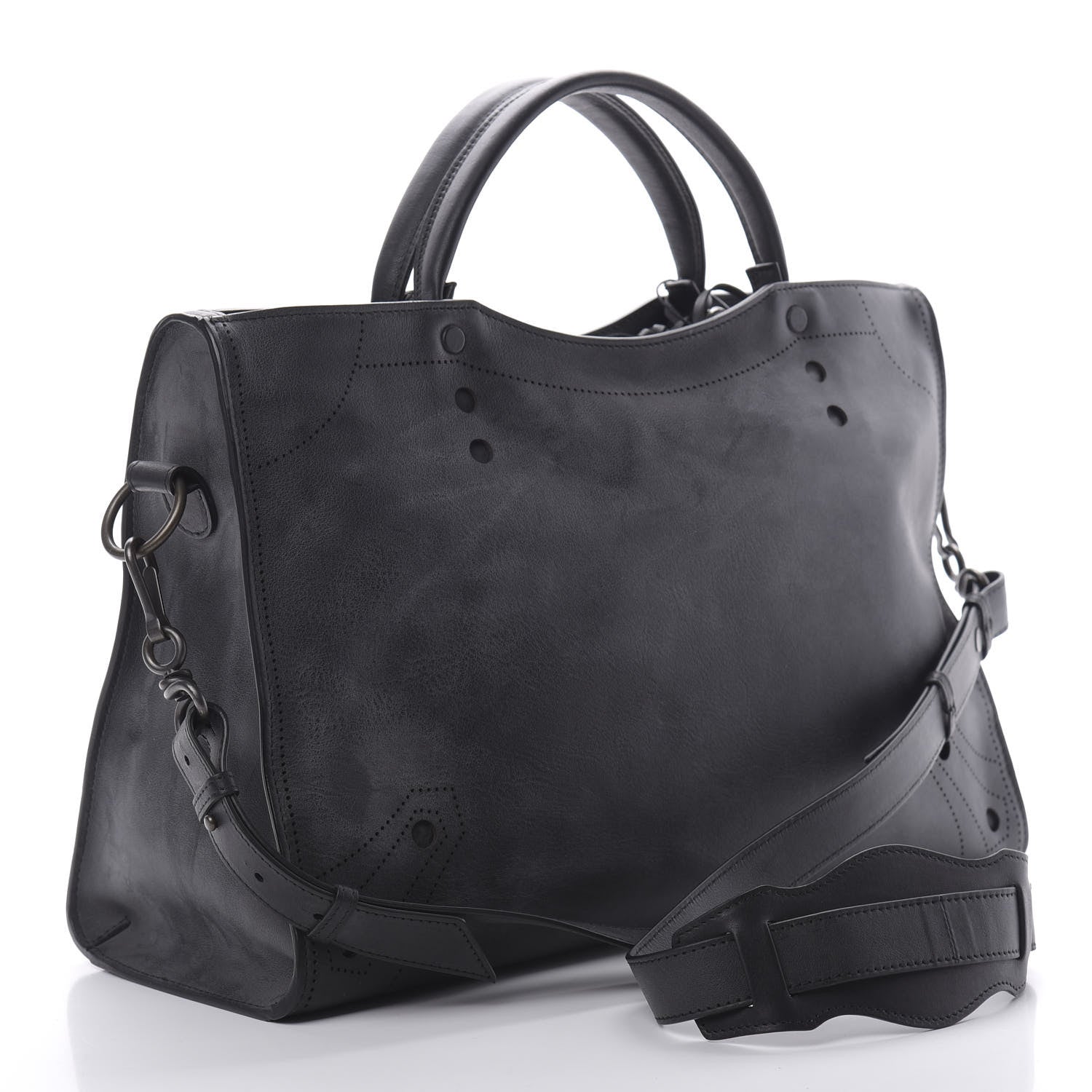 Balenciaga Veau Soyeux Perforated Blackout Hardware City Black 3 of 10