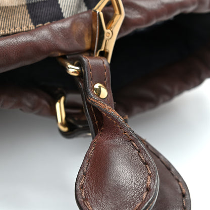 Burberry Soft Calfskin House Check Big Crush Tote Brown Ochre 17 of 21