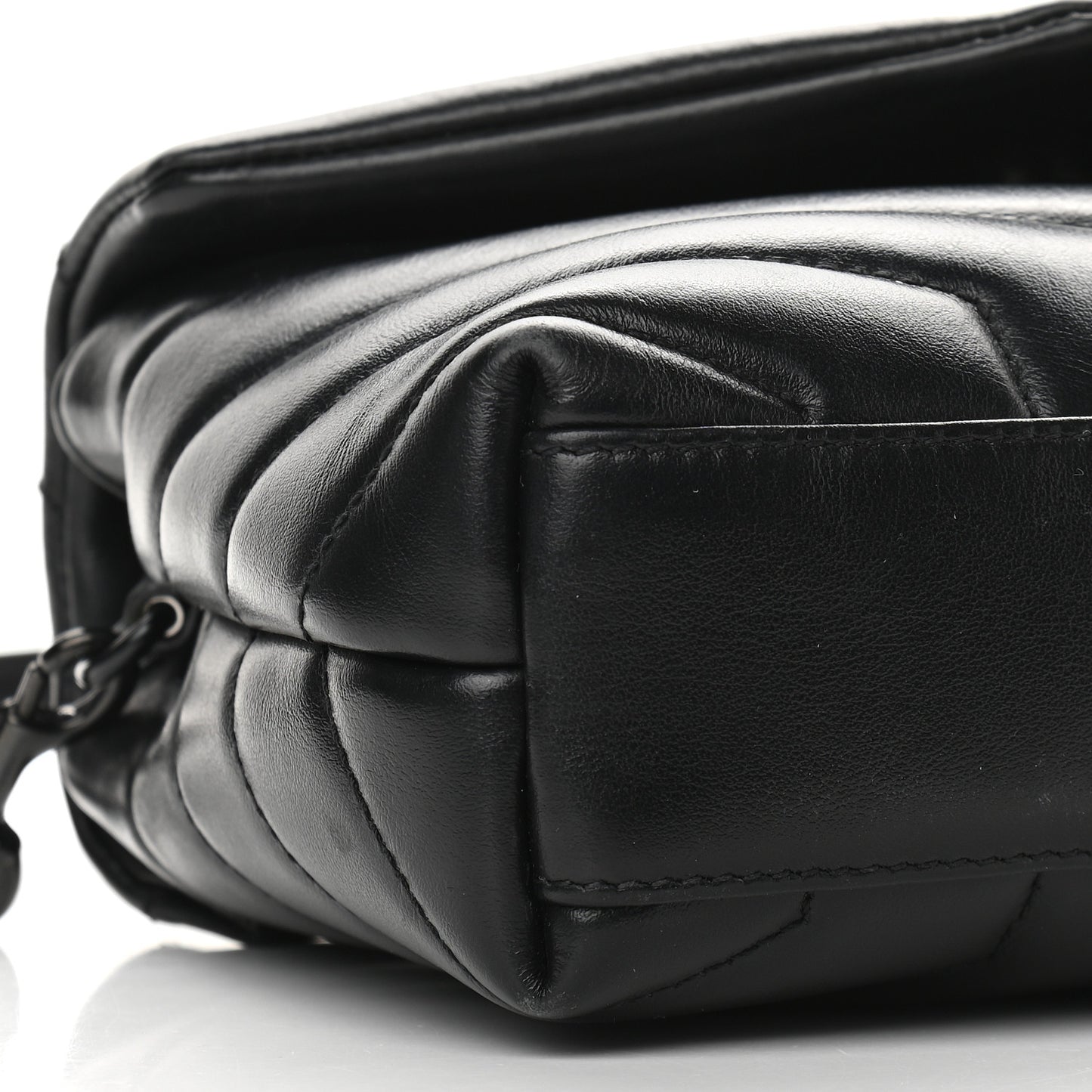 Calfskin Y Quilted Monogram Toy Loulou Crossbody Bag Black
