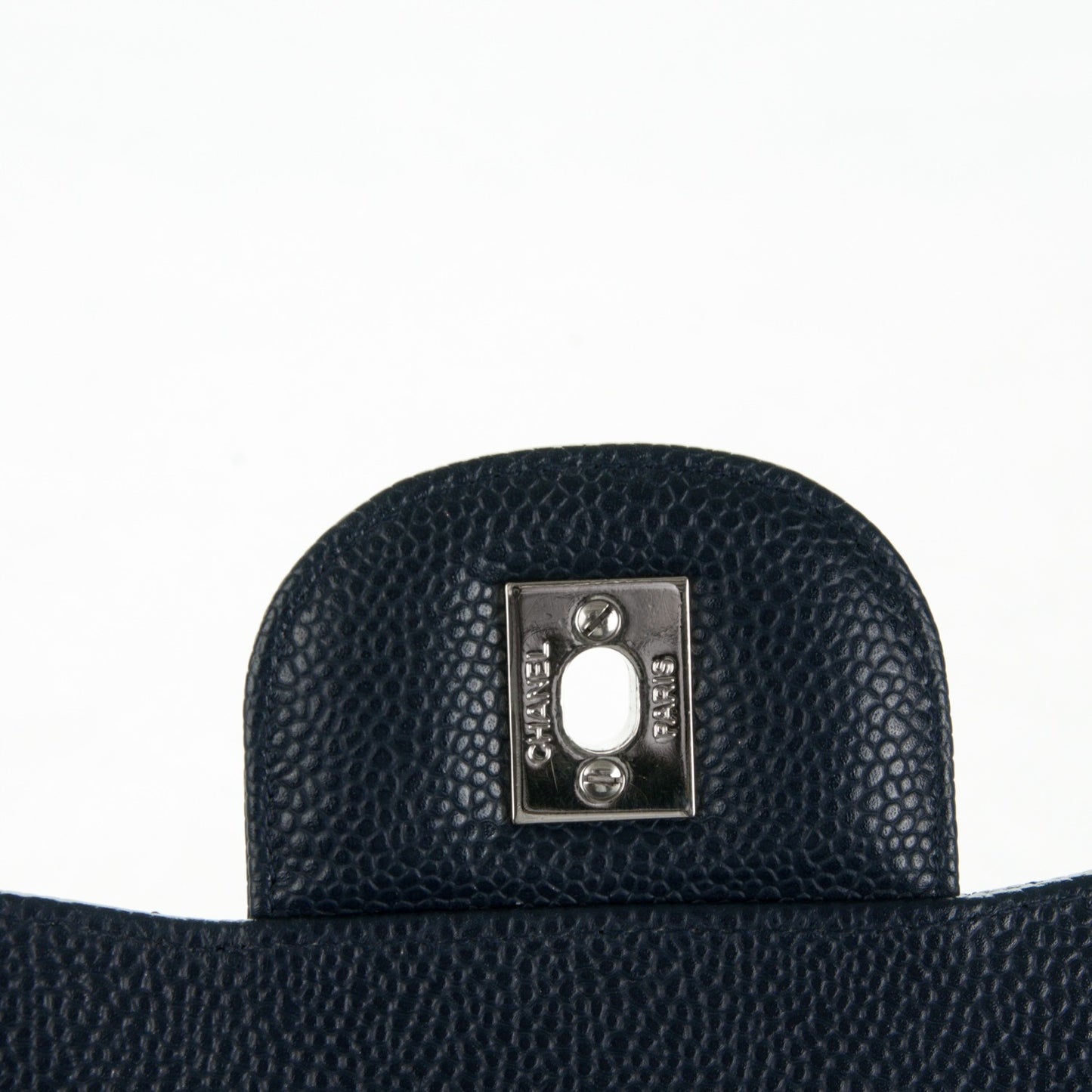 Caviar Jumbo Single Flap Navy Blue