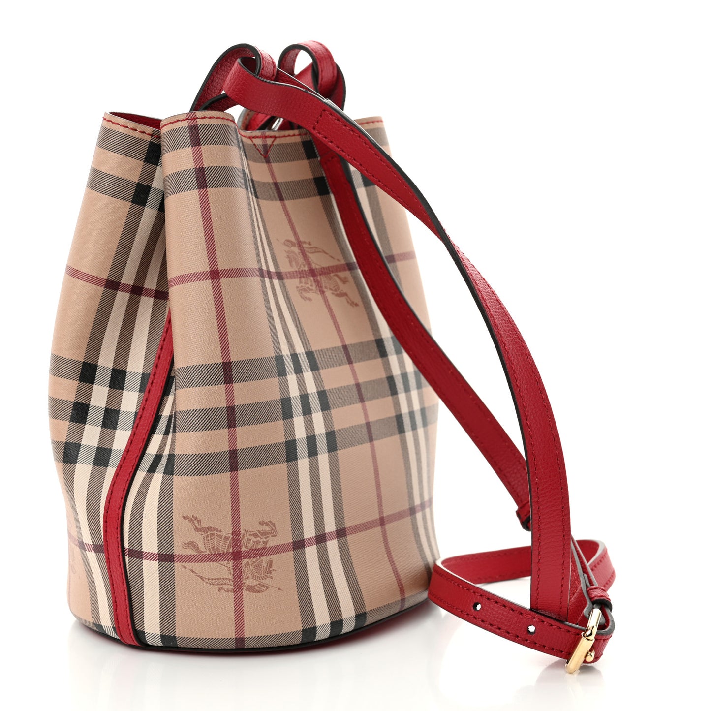 Haymarket Check Colours Small Lorne Bucket Crossbody Poppy Red