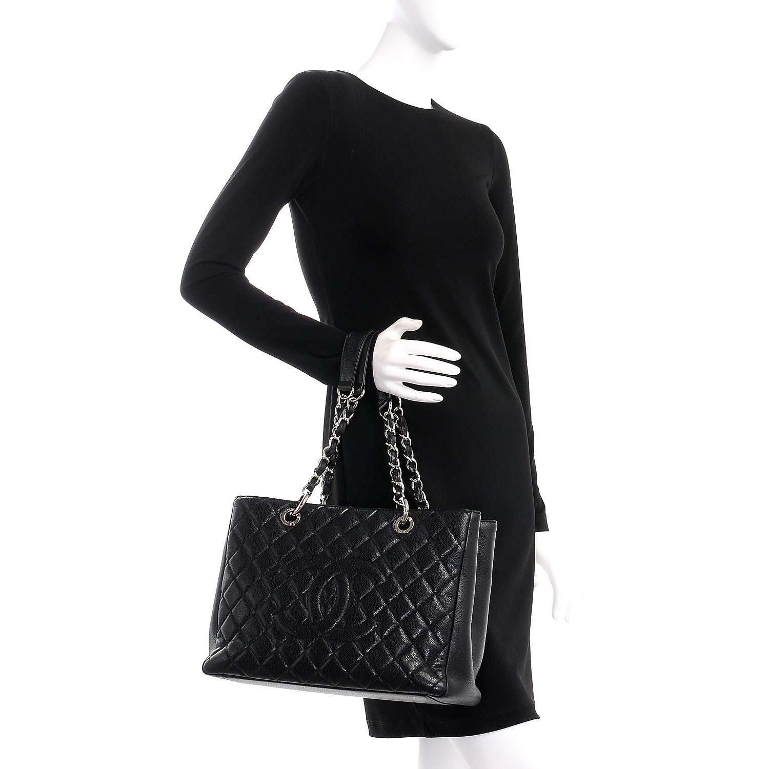 Chanel Caviar Quilted Grand Shopping Tote GST Black 2 of 7