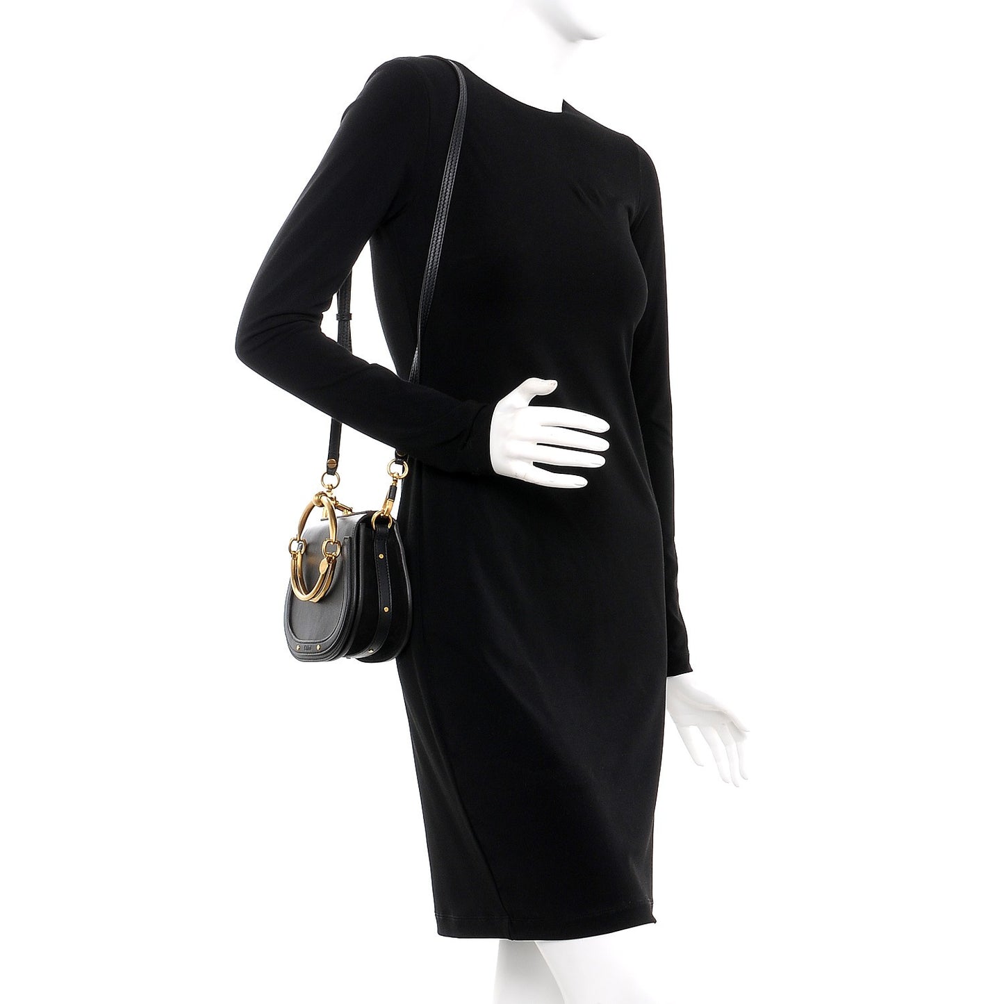 Calfskin Small Nile Bracelet Bag Black