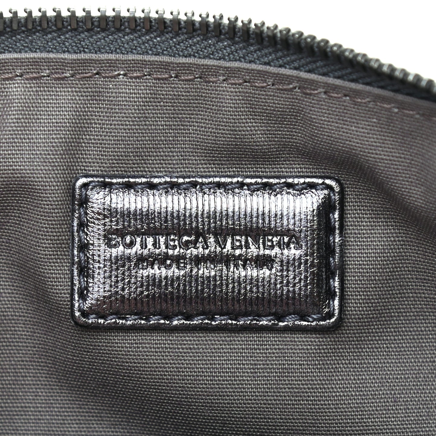 Nappa Intrecciato Large Flat Zip Biletto Pouch Black