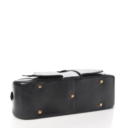 Christian Dior Patent Calfskin Embossed Saddle Bowler Black 3 of 12