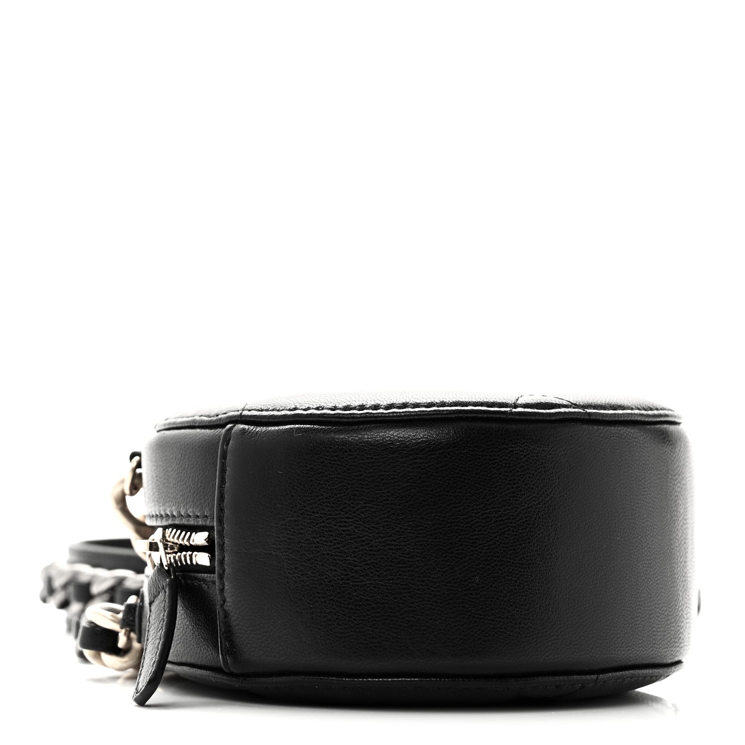 Chanel Shiny Goatskin Quilted Chanel 19 Round Clutch With Chain Black 9 of 11