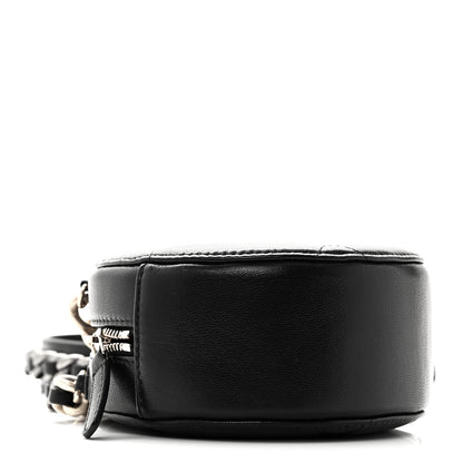 Chanel Shiny Goatskin Quilted Chanel 19 Round Clutch With Chain Black 9 of 11