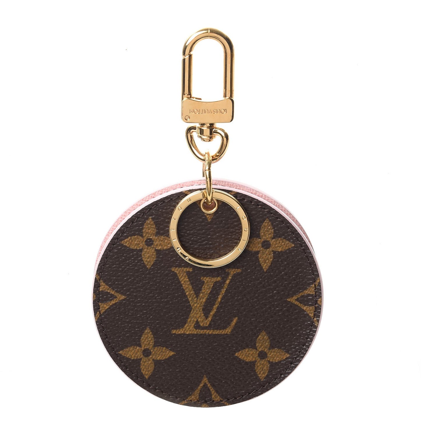 Monogram LV Mirror Bag Charm Key Holder Rose Ballerine