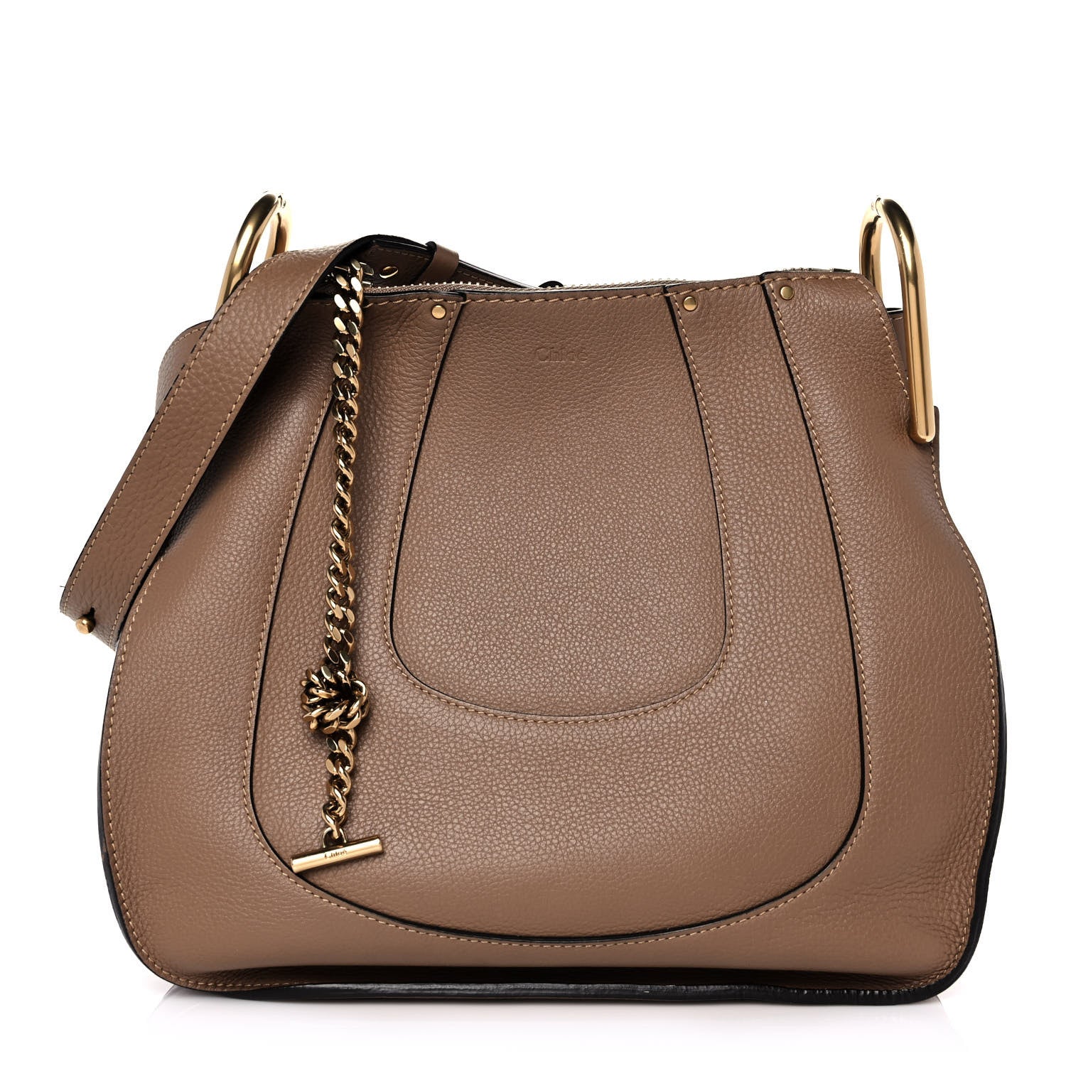 Chloe Grained Calfskin Small Hayley Hobo Nut 1 of 10