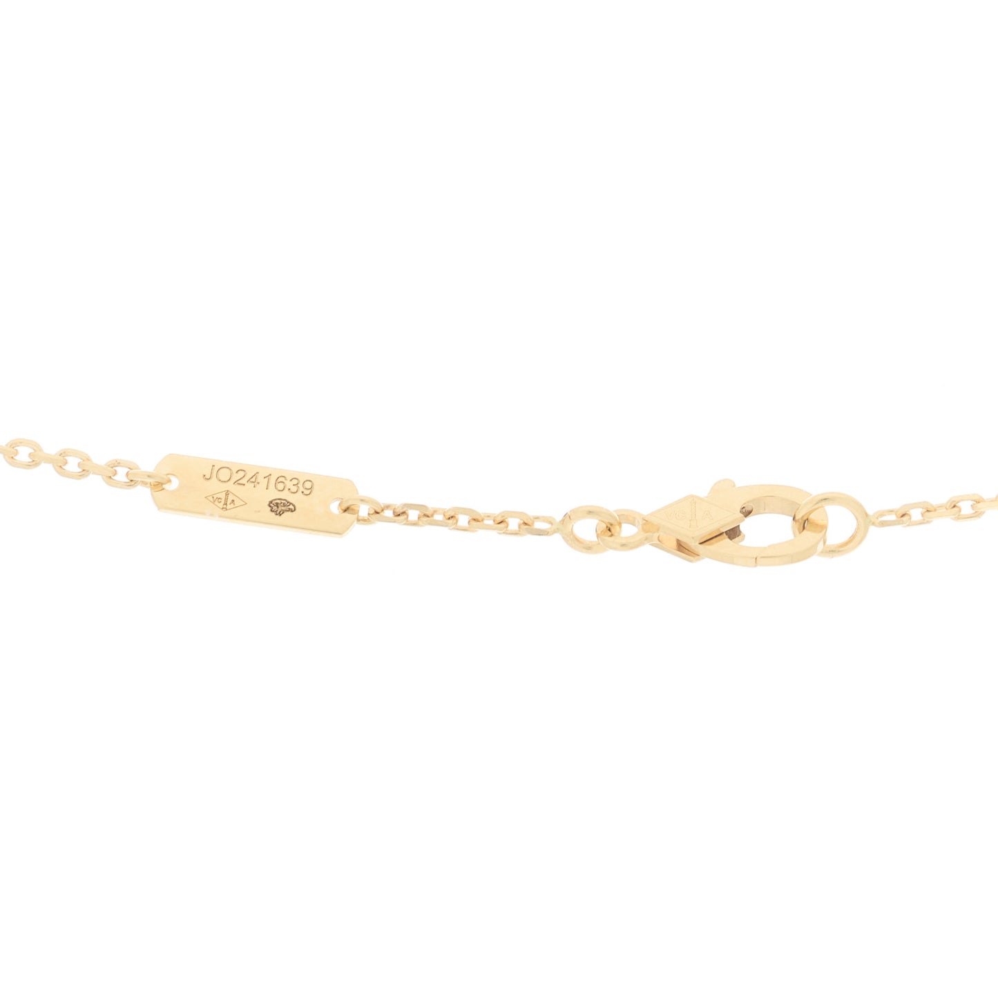 18K Yellow Gold Black Onyx Vintage Alhambra Pendant Necklace