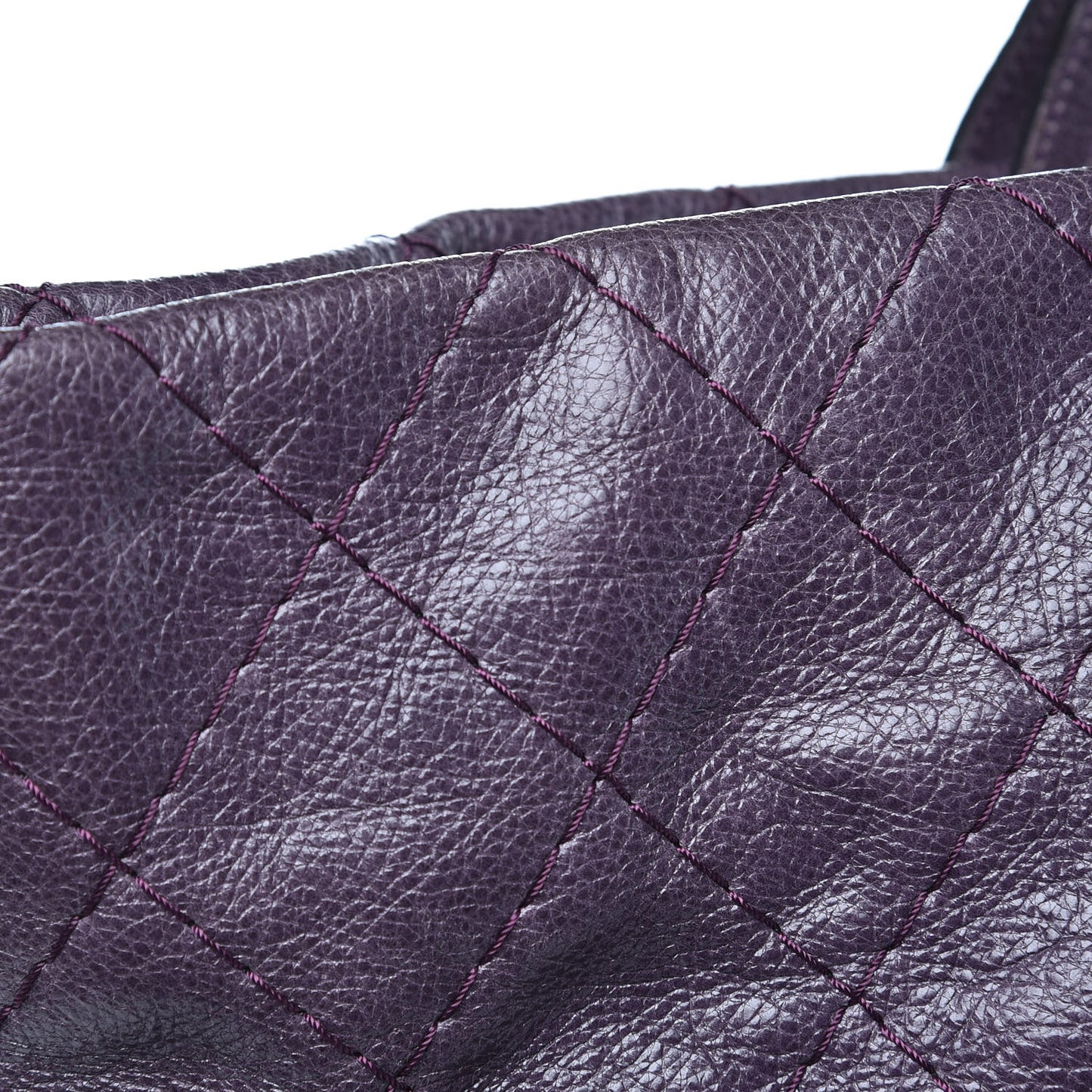 Glazed Calfskin Large On The Road Tote Purple