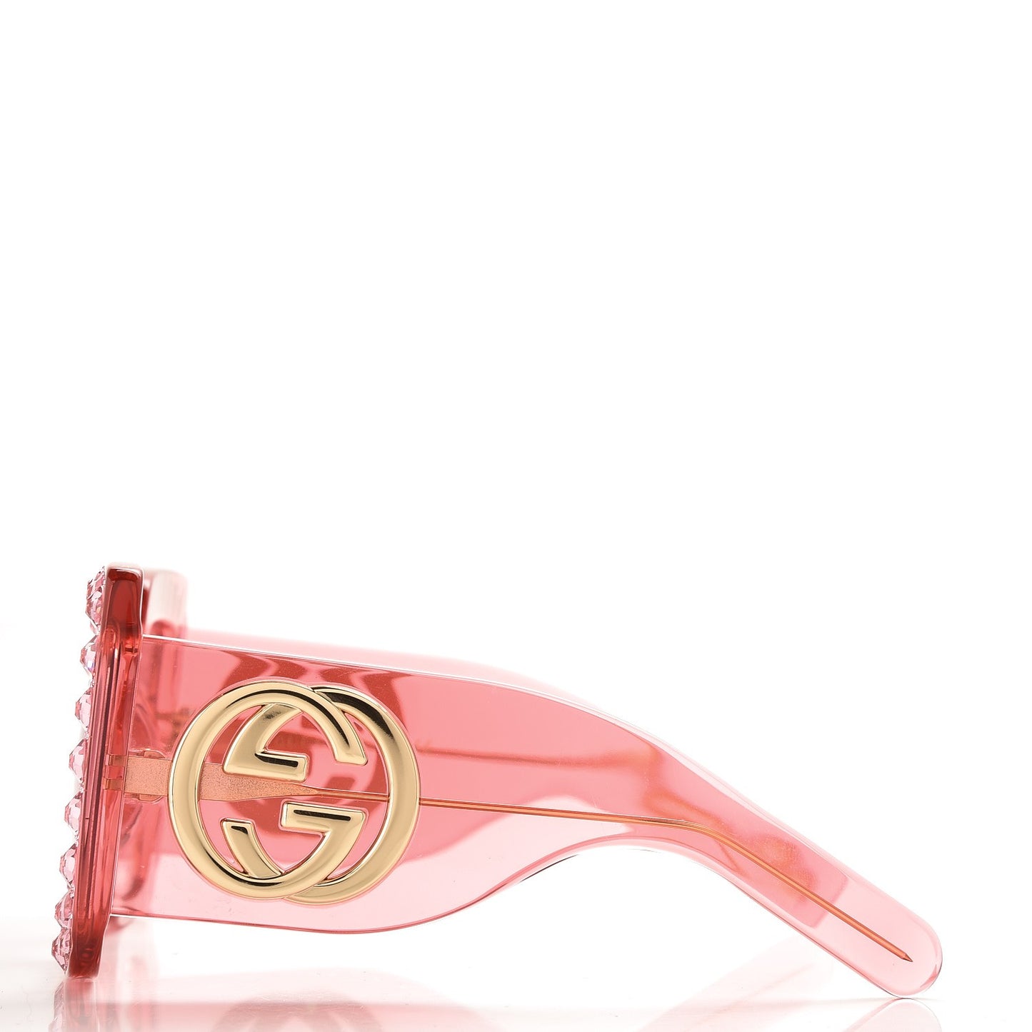 Acetate Crystal Oversize Sunglasses GG0145S Pink