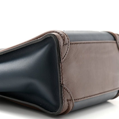 Celine Smooth Drummed Calfskin Nano Tri-Color Luggage Navy 8 of 11