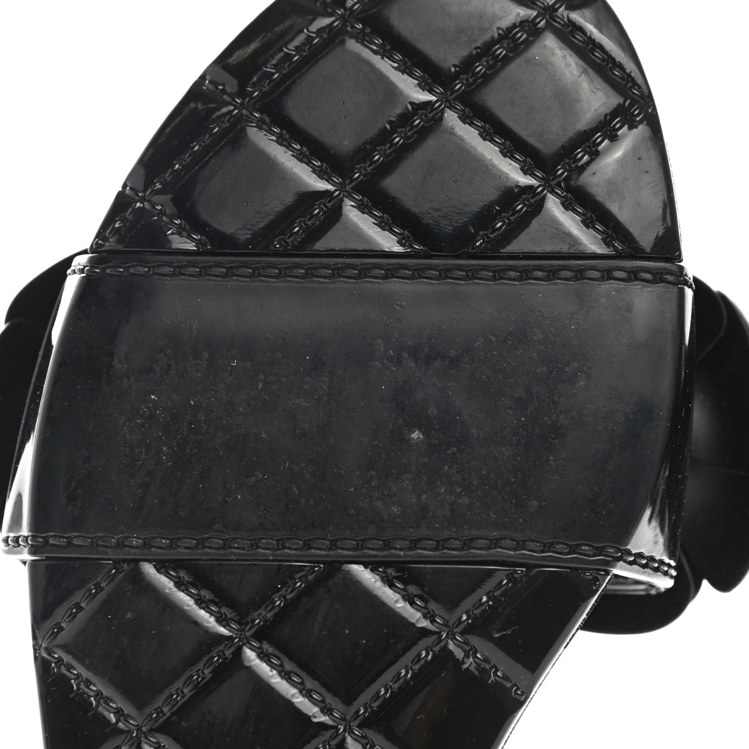 Chanel Patent Quilted Camellia Sandal 38 Black 13 of 14