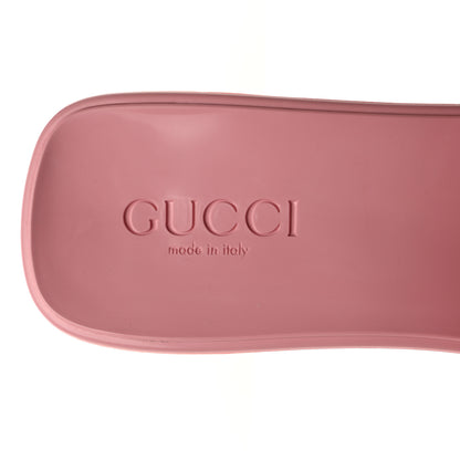 Gucci Rubber Gucci Logo Womens Platform 20/60mm Slide Sandals 39 Wild Rose 6 of 9