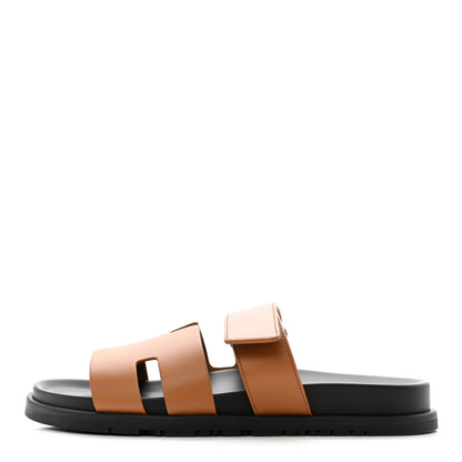 Hermes Calfskin Womens Chypre Sandals 39.5 Naturel 1 of 8
