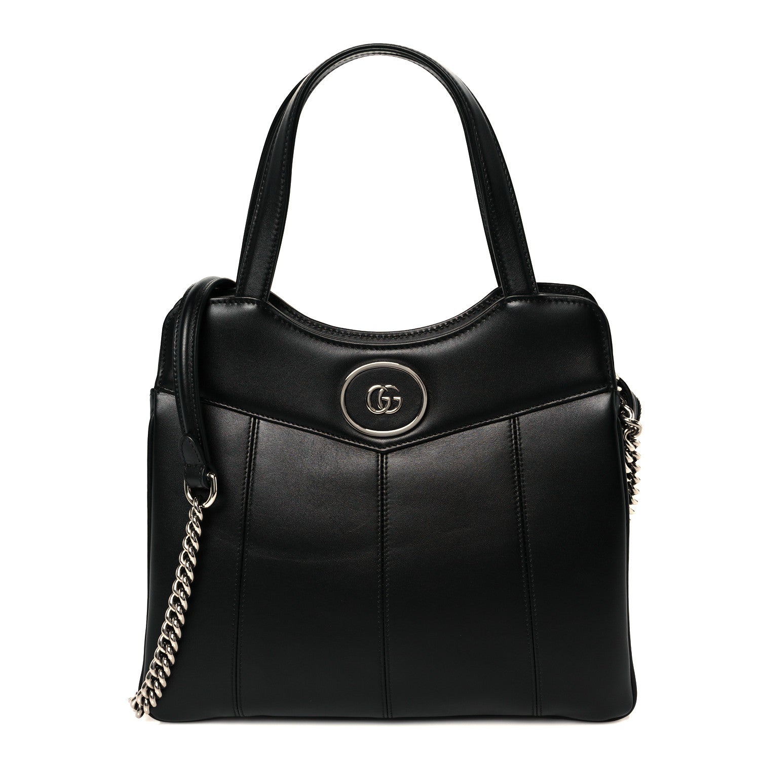 Gucci Calfskin Petite GG Small Tote Bag Black 1 of 11